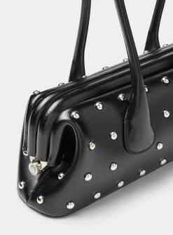 Boat small studded leather baguette bag