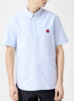 Boke flower short-sleeve oxford shirt