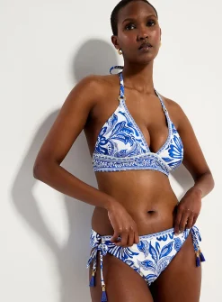 Botanical earthenware tassels bikini bottom