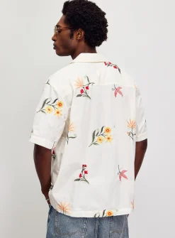 Botanical embroidery shirt