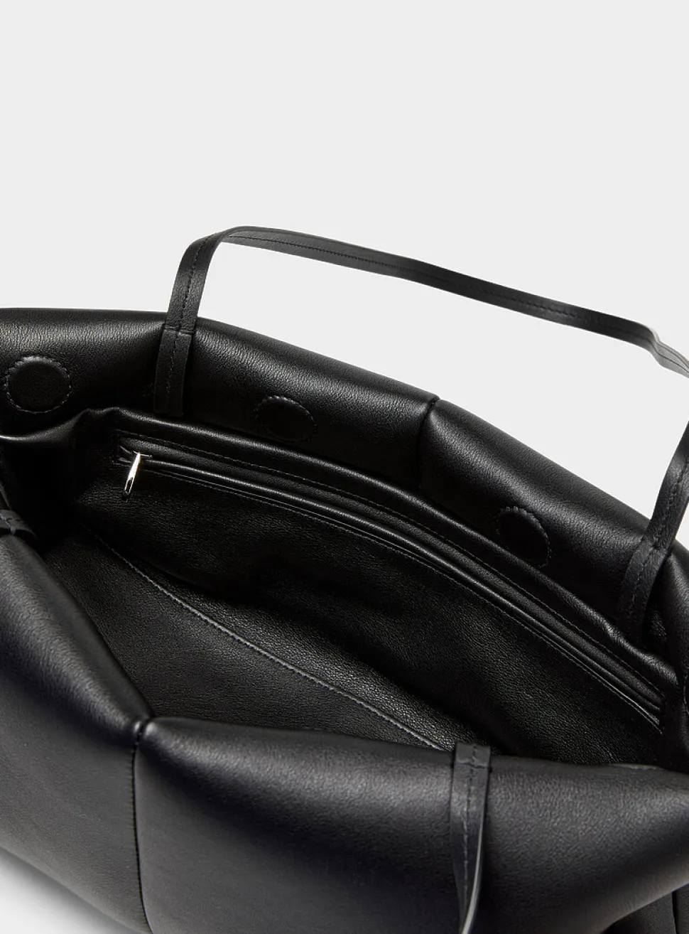 Boulevard elongated leather shoulder bag
