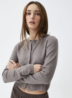 Boxy crew-neck cardigan