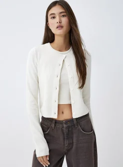 Boxy crew-neck cardigan