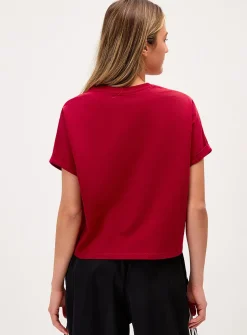 Boxy cuffed-sleeve T-shirt