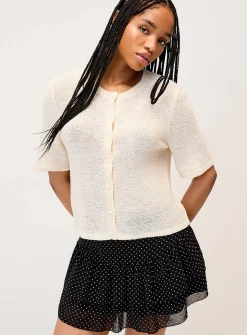 Boxy-fit short-sleeve cardigan