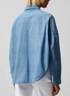 Brad cropped chambray denim shirt