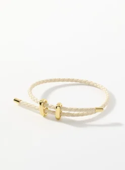 Braided faux-leather bracelet