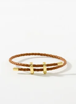 Braided faux-leather bracelet