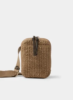 Braided straw phone clutch