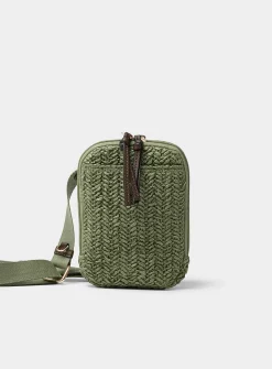 Braided straw phone clutch