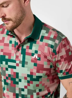 Bridger Tour colourful check golf polo