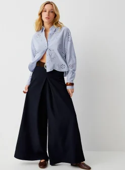 Broderie anglaise boxy-fit shirt