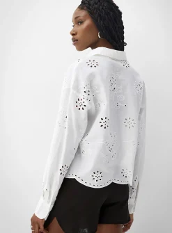 Broderie anglaise boxy-fit shirt