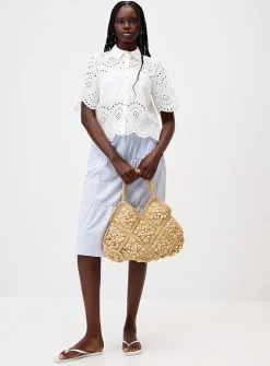 Broderie anglaise boxy-fit shirt