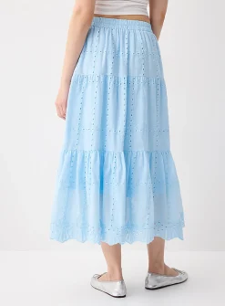 Broderie anglaise maxi skirt