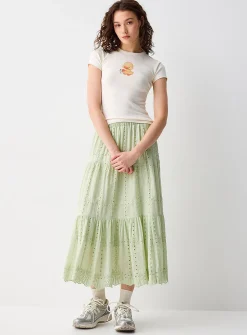 Broderie anglaise maxi skirt