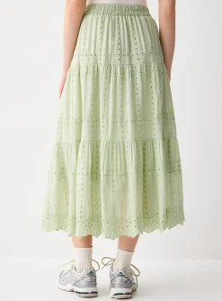 Broderie anglaise maxi skirt