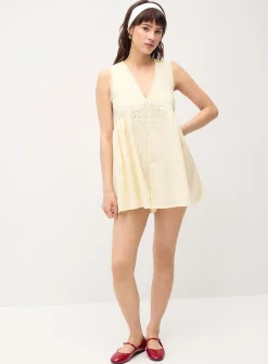 Broderie anglaise poplin romper