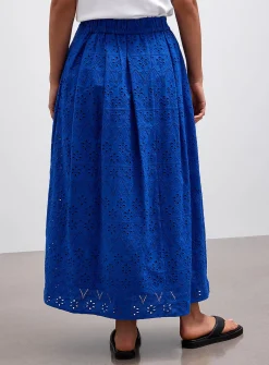 Broderie anglaise puffy maxi skirt