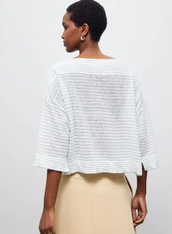 Brooke pure linen striped sweater
