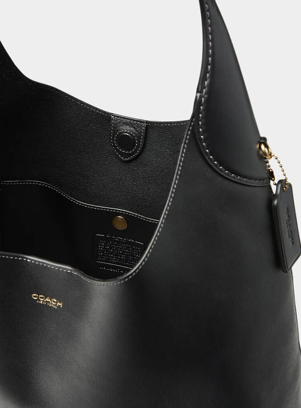 Brooklyn black leather hobo bag