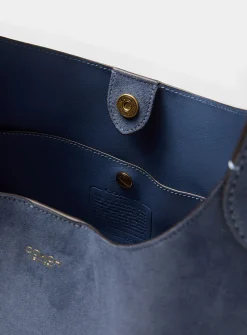 Brooklyn blue suede hobo bag