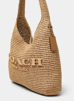 Brooklyn woven straw hobo bag