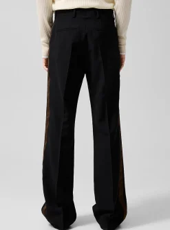 Brown stripe bootcut tuxedo pant