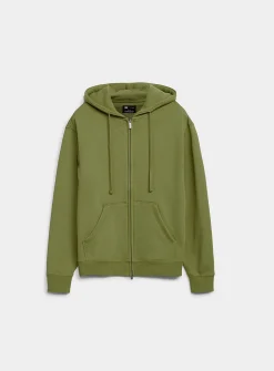 Brushed-interior zip-up hoodie
