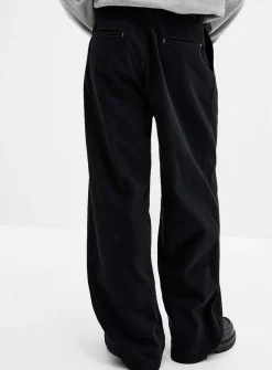 Brushed twill pleated chinos