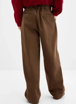 Brushed twill pleated chinos