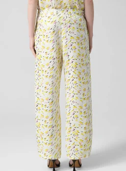 Brushstroke Wave printed linen pant