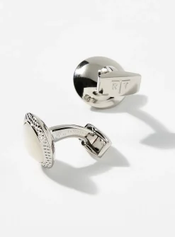 Bullseye mother-of-pearl cufflinks