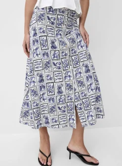 Buttoned midi skirt