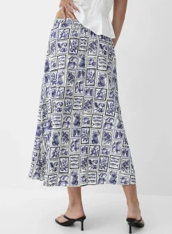 Buttoned midi skirt