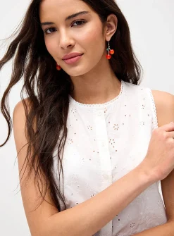 Buttoned organic cotton cami