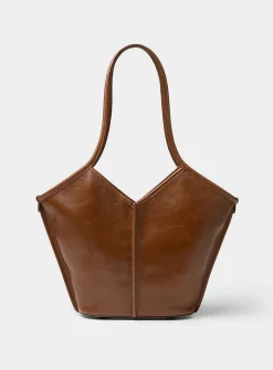 Calella brown leather shoulder bag