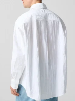 Camargue loose pleated poplin shirt