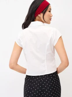 Cap-sleeve fitted shirt