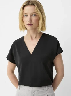 Cap-sleeve flowy blouse