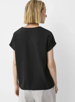 Cap-sleeve flowy blouse