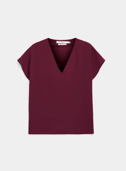 Cap-sleeve flowy blouse