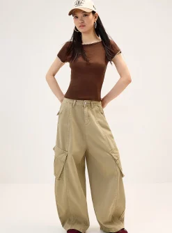 Cargo barrel-leg pant