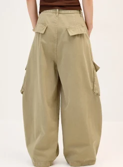 Cargo barrel-leg pant