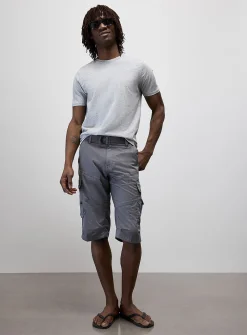 Cargo-pocket belted Bermudas