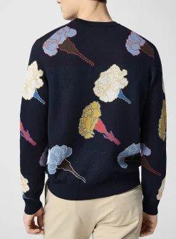 Carnation jacquard sweater
