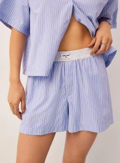 Caro pinstriped poplin boxer-style short