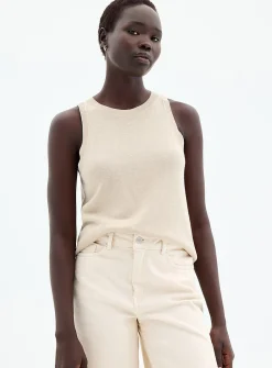 Casual linen-blend sweater vest