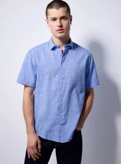 Chambray-like linen shirt