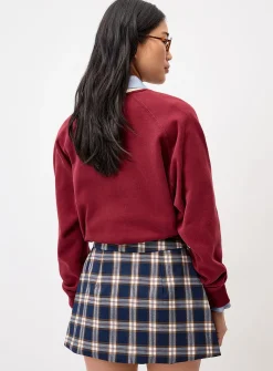 Checkered wraparound skort
